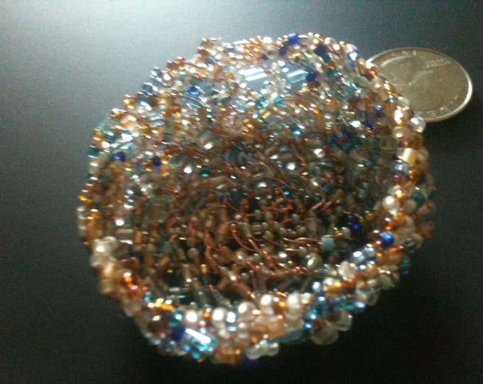 miniature beaded wire basket