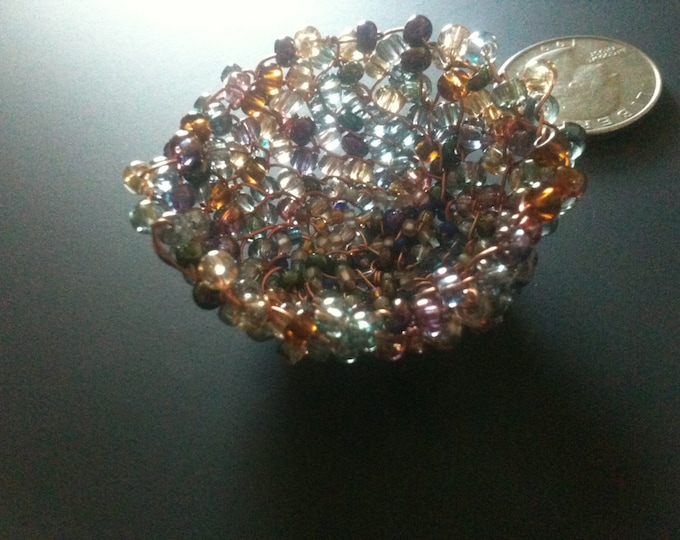 multicolor glass beaded miniature wire basket