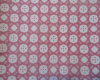 SALE 1 Yard 20" Red and White Five Dot Fabric by the Yard