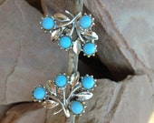 Pastel Baby Blue Turquoise Color  Floral Clip On Earrings In A Slivertone Design