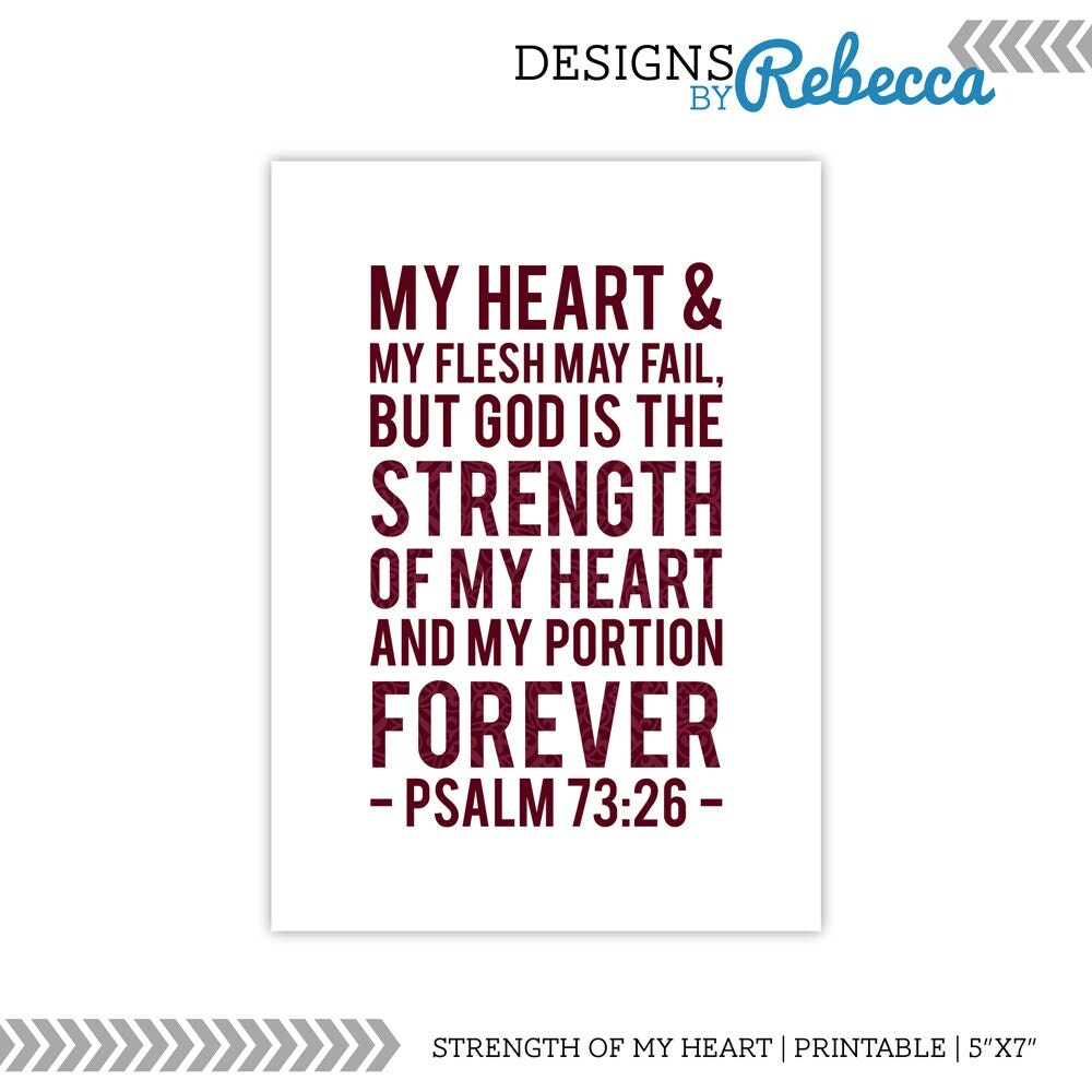 God is the Strength of my Heart Scripture by NewDesignsByRebecca