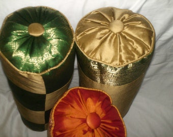 Silk Sari decorator neckrolls