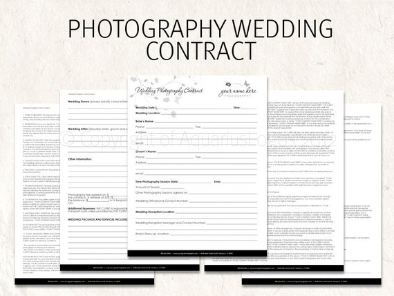 photography contract template for weddings