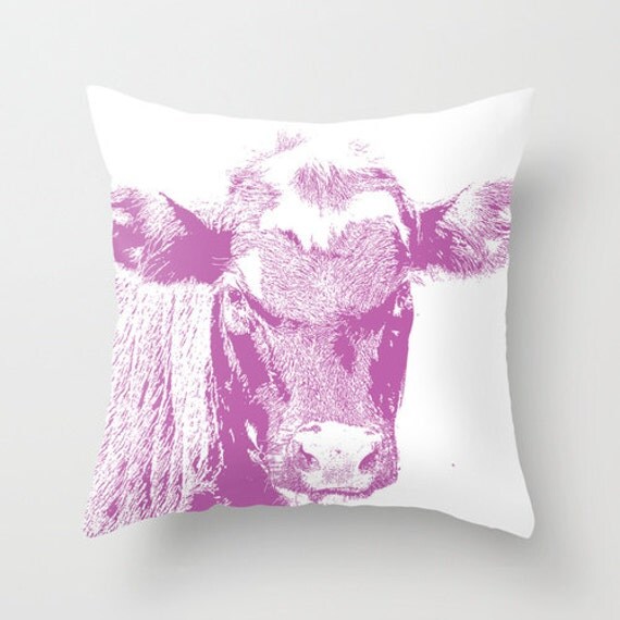 pink cow pillow