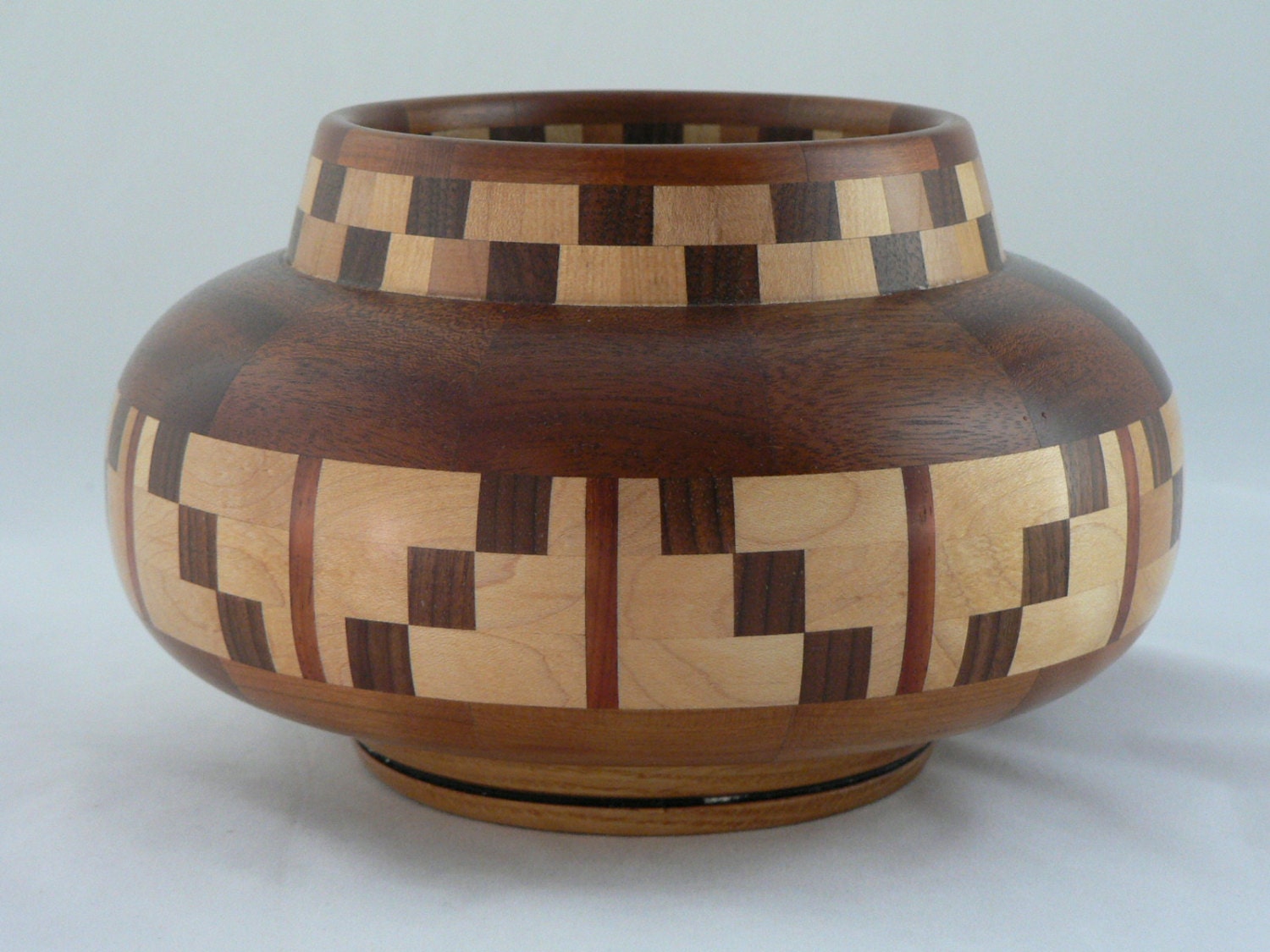 Segmented wood vessel woodturning unique