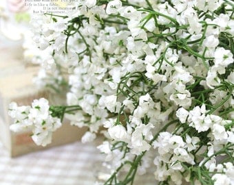 20pcs/lot 1200 heads NEW Bulk single silk babys breath artificial flower home party shop prop floor decoration free shipping NO VASE white