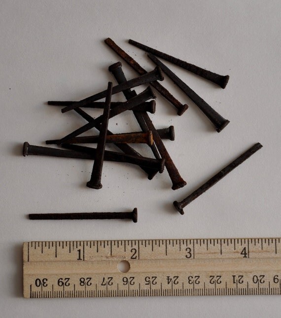 Antique square head nails 1800s H101 by arthardware on Etsy