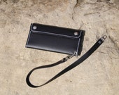 Biker - Trucker handcrafted leather wallet with strap