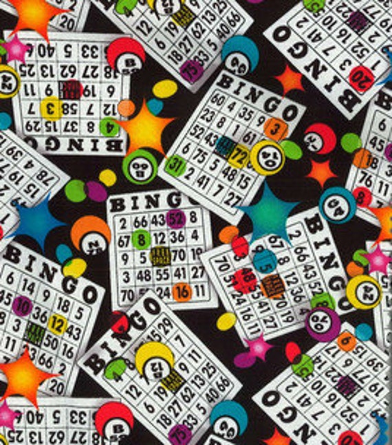 BINGO Game Night FUn Novelty Fabric By the Yard by ByTheYard4U