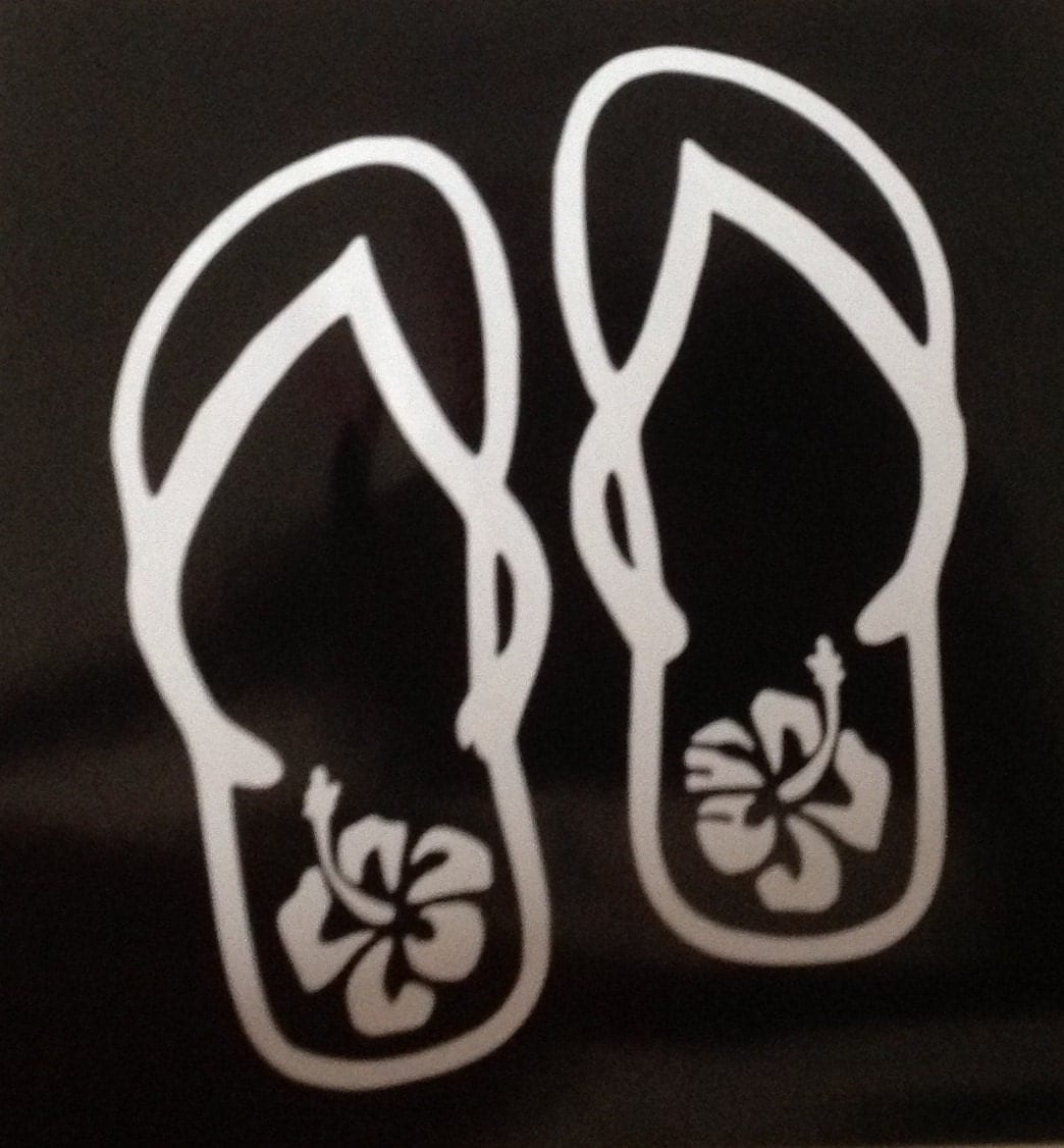 Flip Flop decal vinyl sticker car decal by GAGirlVinylDesigns