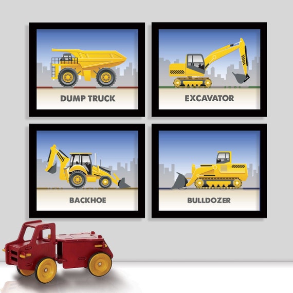 Construction Truck Print Set Set of Four 8x10 Prints