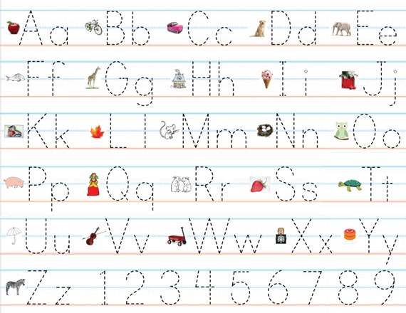 Items similar to Laminated Alphabet & Number Sheets for Writing ...