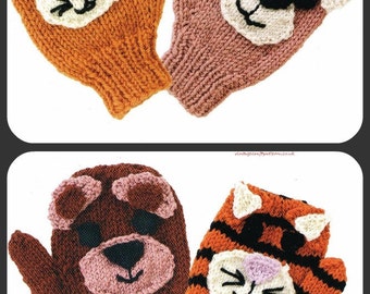 Popular items for animal mittens on Etsy