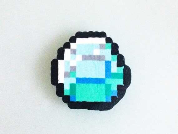 Items similar to Minecraft Diamond made with Perler Beads on Etsy