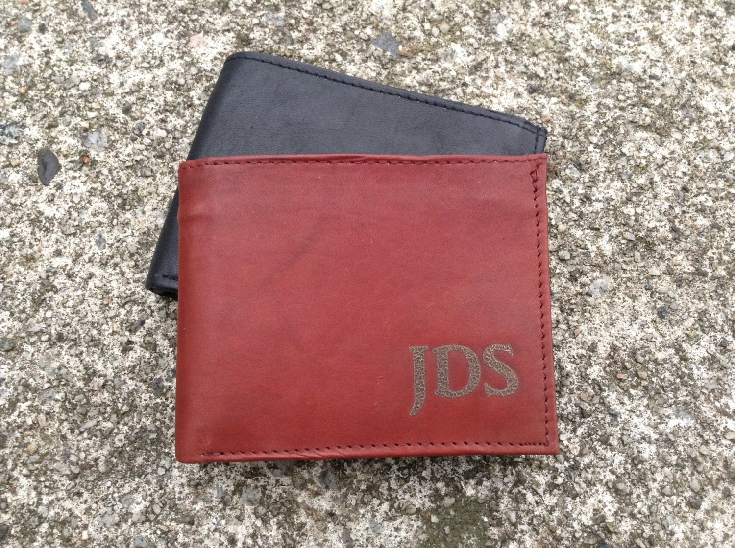 Engraved Genuine Leather Wallet by PaulyTurnerDesigns on Etsy