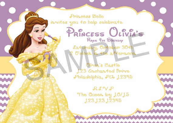 Princess Belle Birthday Invitations 5