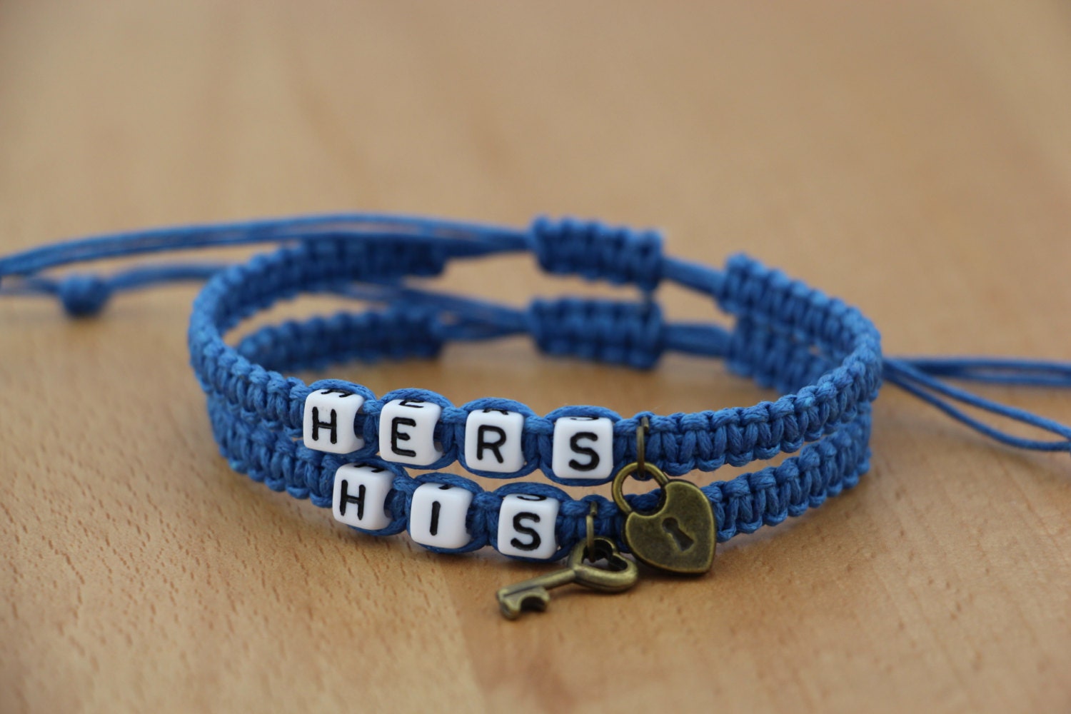 Couples Bracelets Set His and Hers Bracelets Key by BlessedCouples