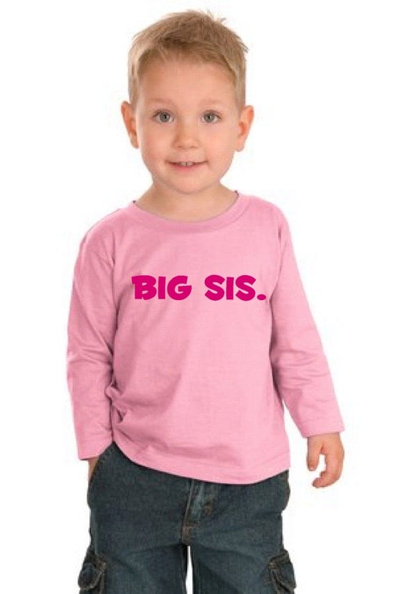 Items similar to Big Sis. big sister pink girls long sleeved kids ...