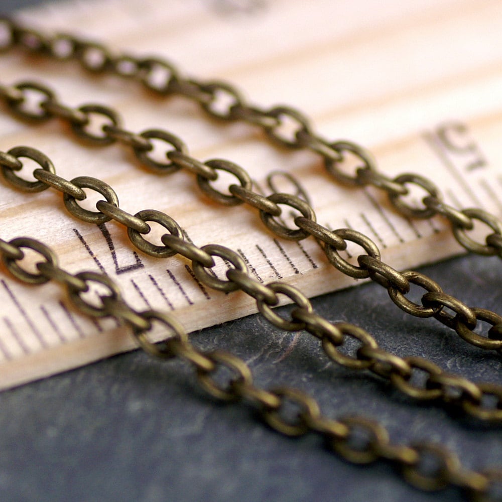 3x2.1mm Antique Bronze Cable Chains handmade necklace making chains
