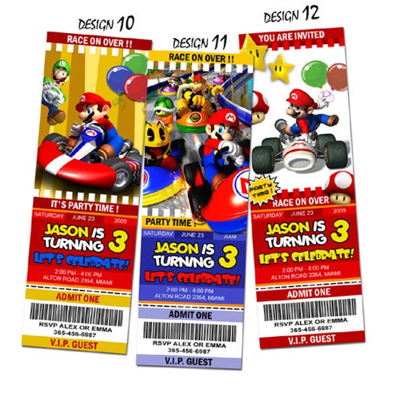 Super Mario Kart Invitations 5