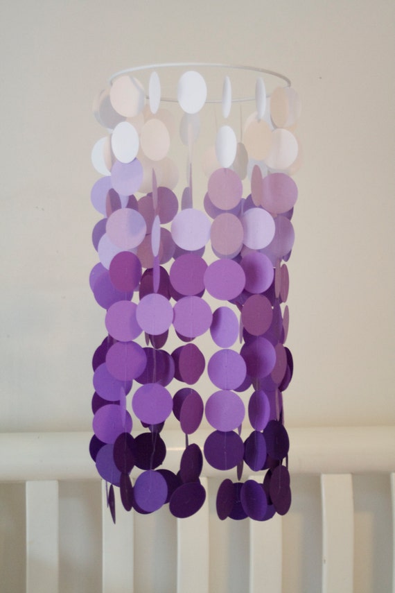 Purple Ombre Paper Crib Mobile Modern Circle Mobile