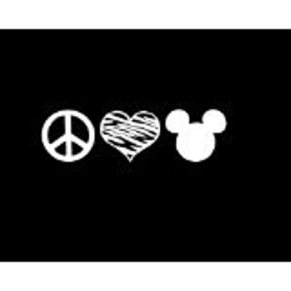 Download Mickey Peace Love Disney Decal Sticker Car by ...