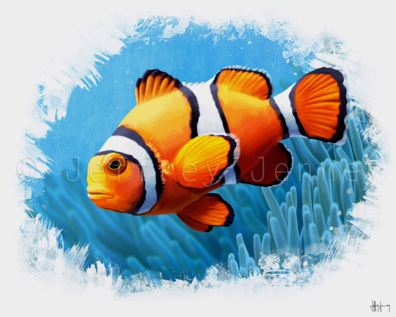 Clownfish Print Fine Art Print From An Original Painting