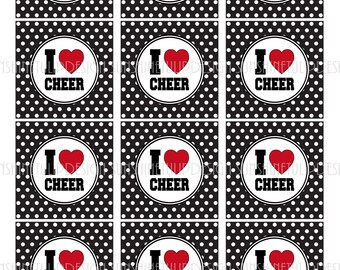 CHEER Printable DIY Favor Gift Tags Sticker by sunshinetulipdesign