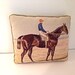 Vintage Needlepoint Pillow with Racehorse Motif