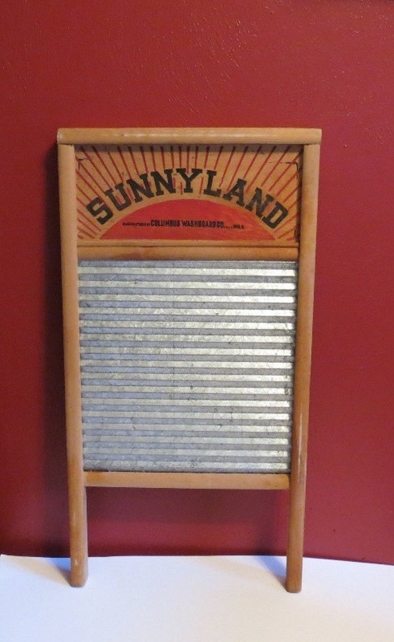 Vintage Sunnyland Galvanized Washboard No. 2090