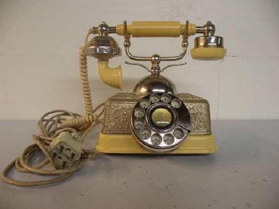 Items similar to Vintage Rotary Phone - Fancy Ornate French Hollywood ...