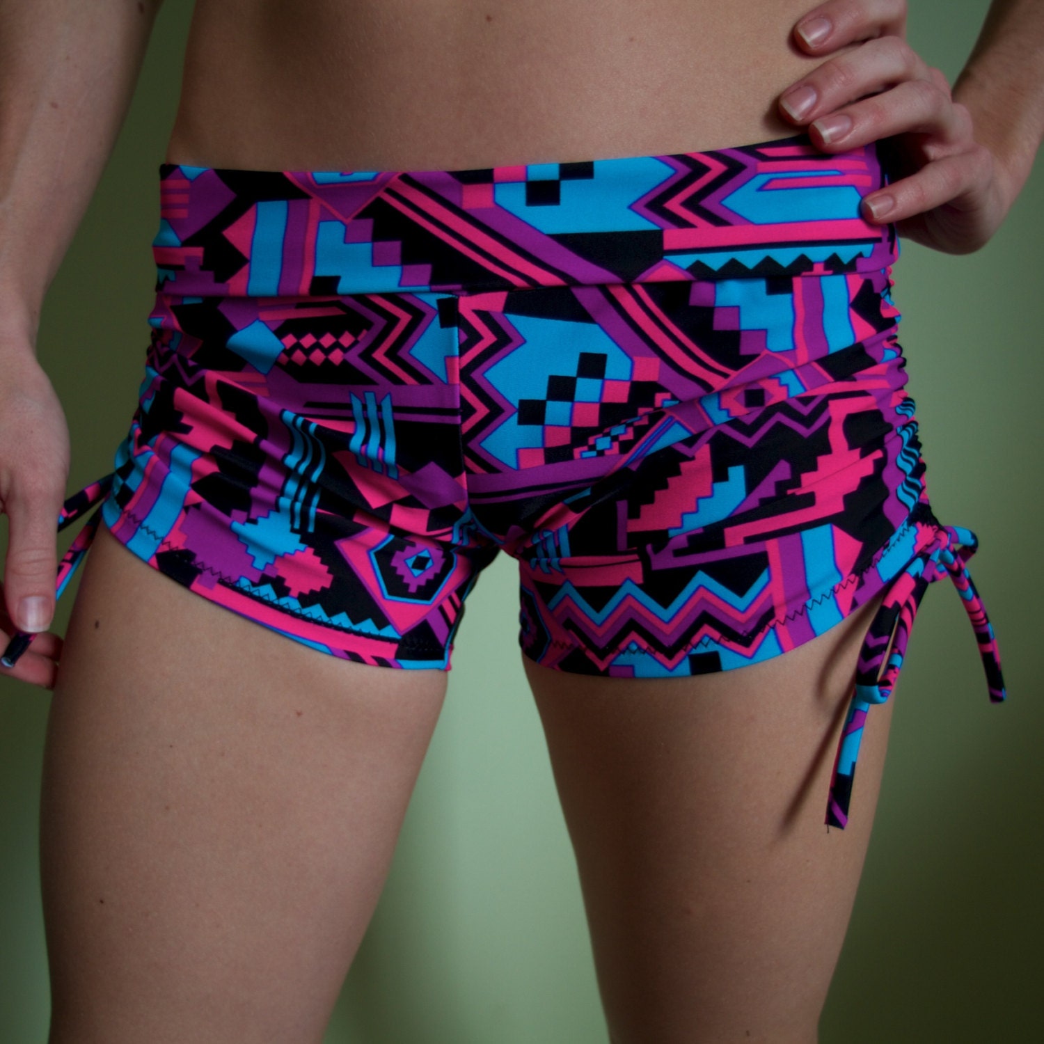 Sweet Cheeks shorts with Side Drawstring 8-Bit Tribal