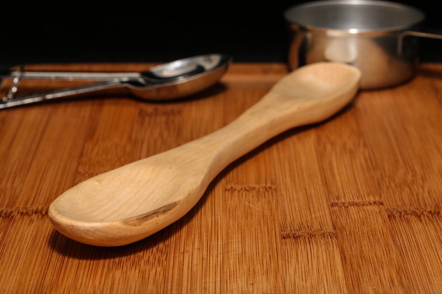 Handcrafted Double Bowl Wood Spoon Two Spoons in One