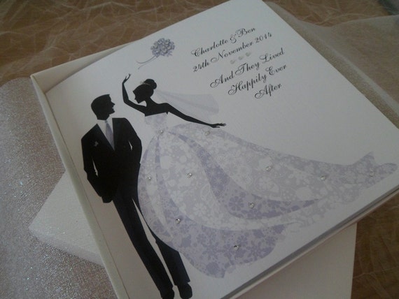 Handmade Personalised 6 Square Boxed Wedding Card