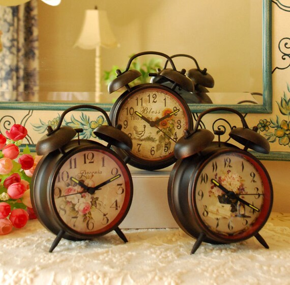Vintage Country Style Desk Alarm Clock w/ by SimpleHappyLifeist
