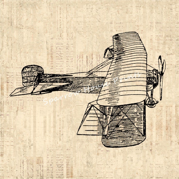 Vintage Airplane Print Biplane Plane Home Decor Antique Plane Print ...