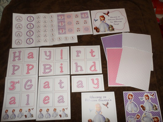 Sophia the First: Birthday Party Printables - Custom Order Digital File DIY