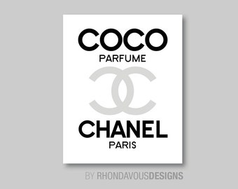 Chanel Logo Parfume Perfume Single Print - Home. Decor. Nursery. Girl ...