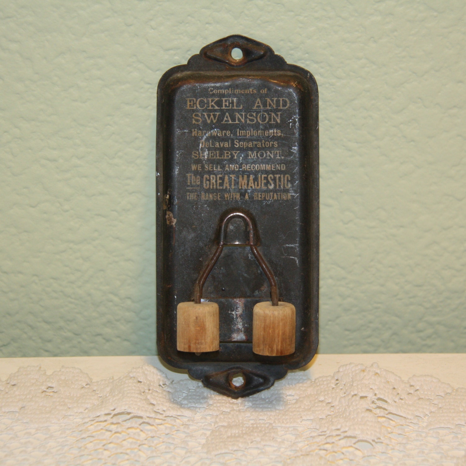 Vintage Advertising Farm Hardware Store Broom Holder