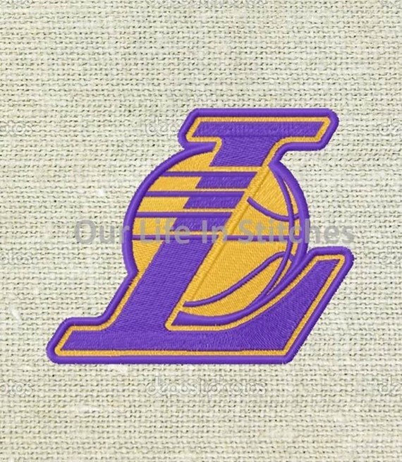 3 SIZES Los Angeles LA Lakers logo Machine by OurLifeInStitches