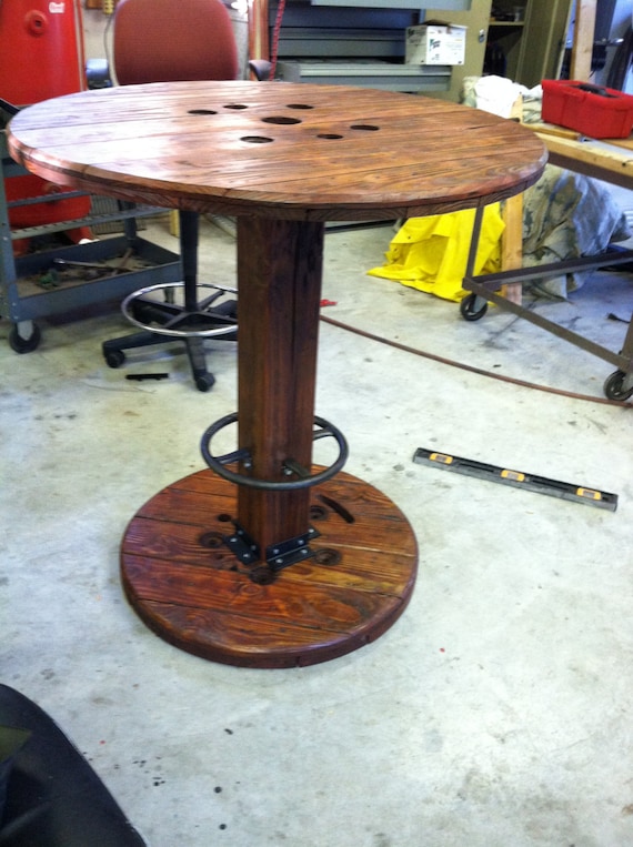 Items similar to High bar top cable spool table on Etsy