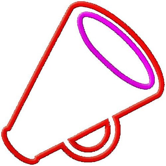Megaphone Applique Embroidery Design