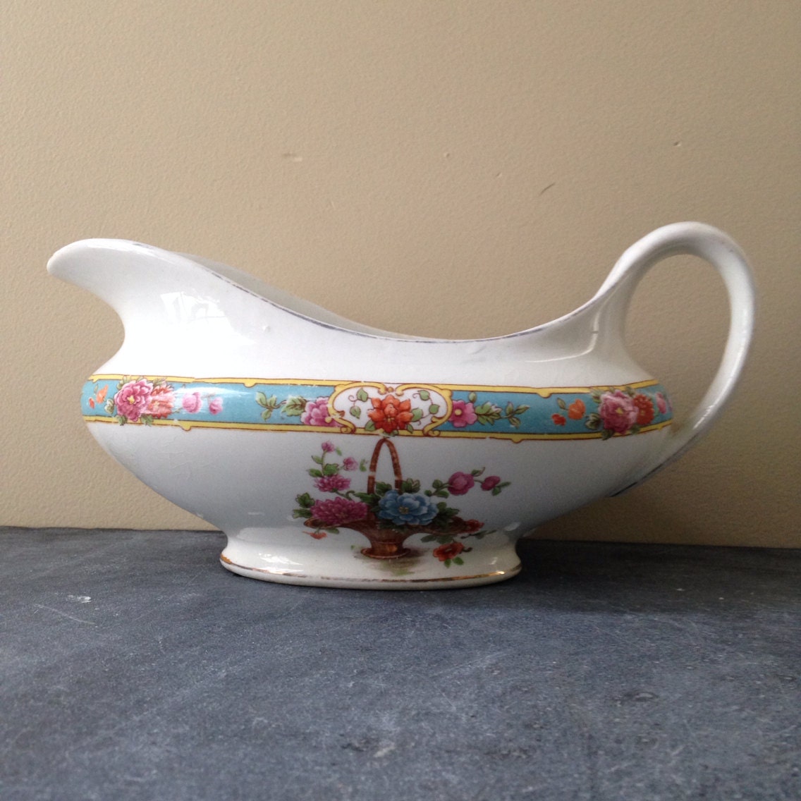Antique John Maddock & Sons Royal Vitreous Gravy Boat