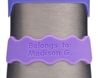 Personalized Orbit Labels for baby bottles and sippy cups by InchBug (Wild Violet 2-PACK)
