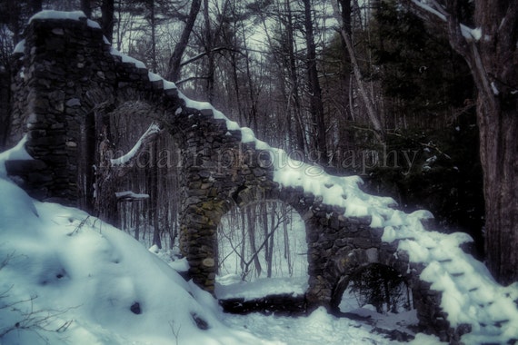 Castle Ruins, Snow, Winter Photography, Nature Photo, Landscape 8x12, 12 x 18