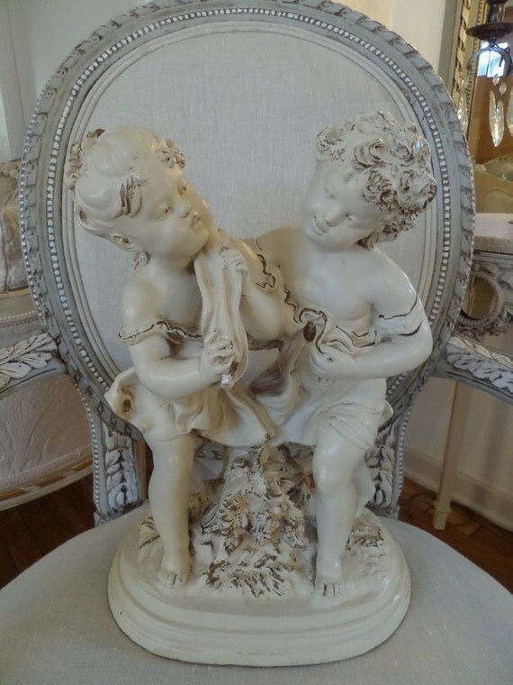 Beautiful French Plaster Romantic Paris Statue by thequeensstuff