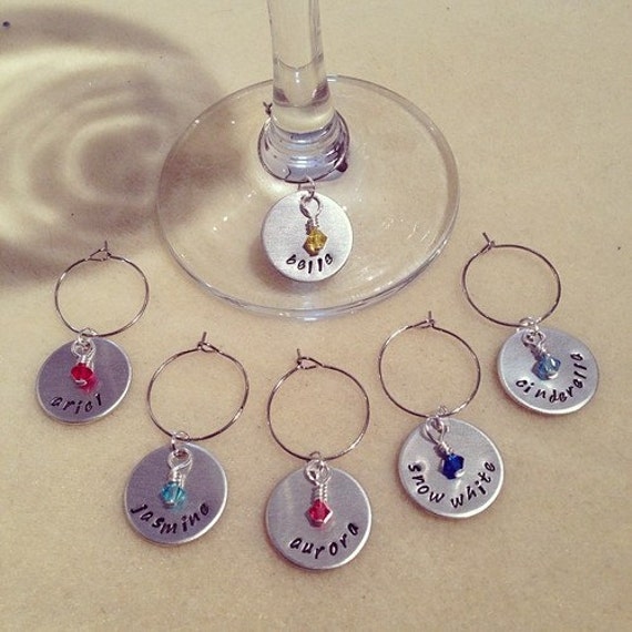 Items similar to Disney Princess Inspired Handmade Wine Charms Set of