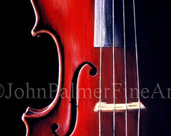 Cello moods - print from my original pastel painting.