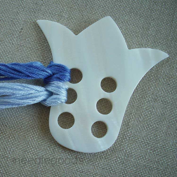 thread holder TULIP embroidery floss organizer mother of pearl