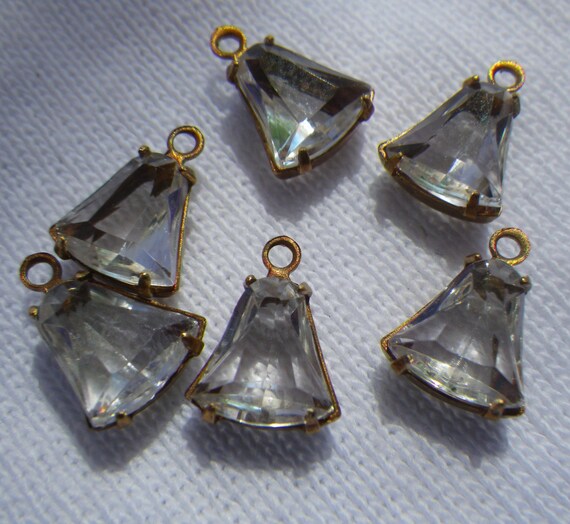 Crystal Clear Tiny Bell Drops One Loop 8mm 6 Pcs